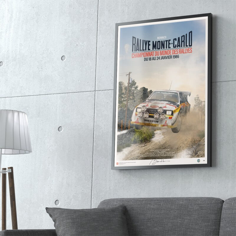 Affiche Rallye Monte-Carlo Audi Quattro