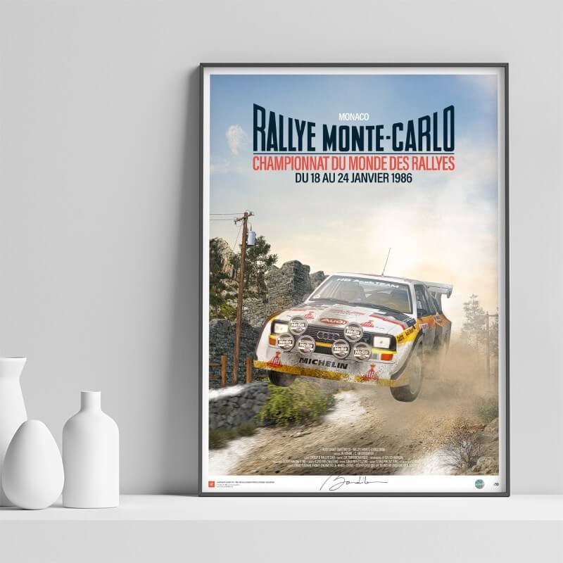 Affiche Rallye Monte-Carlo Audi Quattro