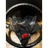 Black and red tactile driving gloves
