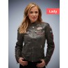 Women's Gulf Leather Jacket Charcoal Grey