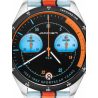 Arpiem Tribute TSR watch with blue and orange leather strap