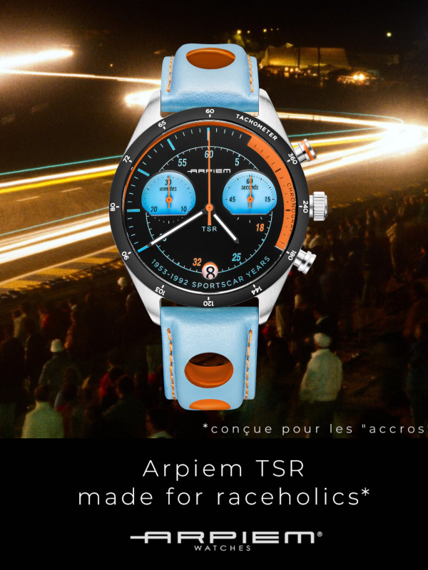 Arpiem Tribute TSR Kyalami blauw oranje horloge