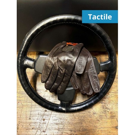 Tactile driving gloves cognac brown