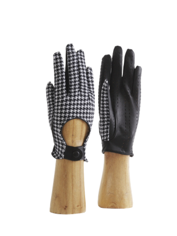 Guanti Auto D'epoca In Pelle Nera Leather Point, Guida Moto, Unisex, Taglie S-3XL, Nuovi