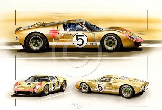 The stunning Gold coloured Holman/Moody GT40 - Ford 5