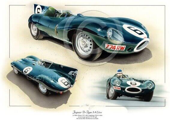 1955 Le Mans Winners - Mike Hawthorn and Ivan Bueb - Jaguar D-Type