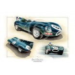 Vincitori di Le Mans 1955 - Mike Hawthorn e Ivan Bueb - Jaguar D-Type