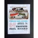 Adesivo del circuito Paul Ricard aprile 1974