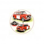 Grande cartão postal Mini Cooper Red Rally