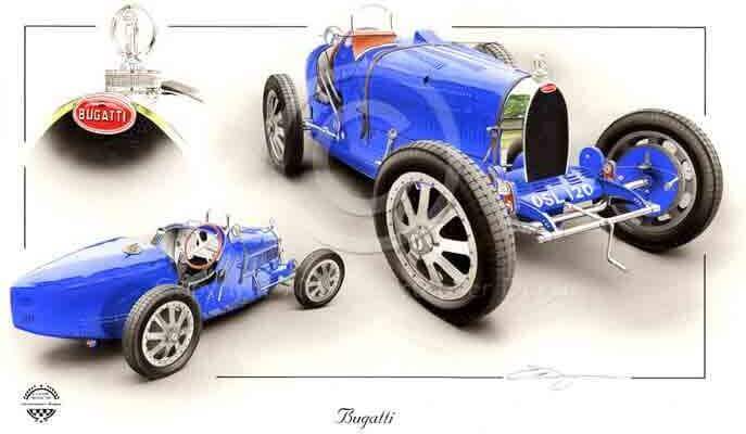 Grande carte postale Bugatti