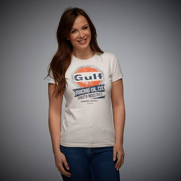 Gulf Oil Racing t-shirt crema da donna