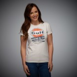 Maglietta Gulf Oil Racing da donna color crema